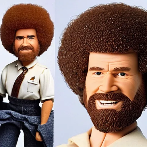 Prompt: bob ross as an action figure, realistic, detailed