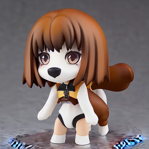 Image similar to fur dog, nendoroid, figurine, detailed product photo