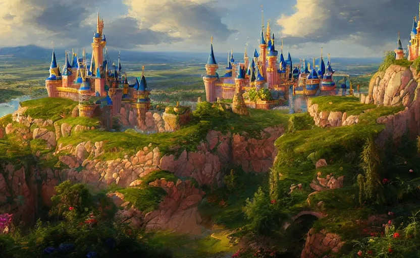 Image similar to vast view of the holy magic kingdom by vladimir volegov and alexander averin and peder mørk mønsted and adrian smith and raphael lacoste