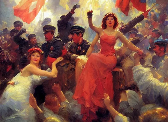 Prompt: soviet revolution by vladimir volegov and alexander averin and delphin enjolras and daniel f. gerhartz