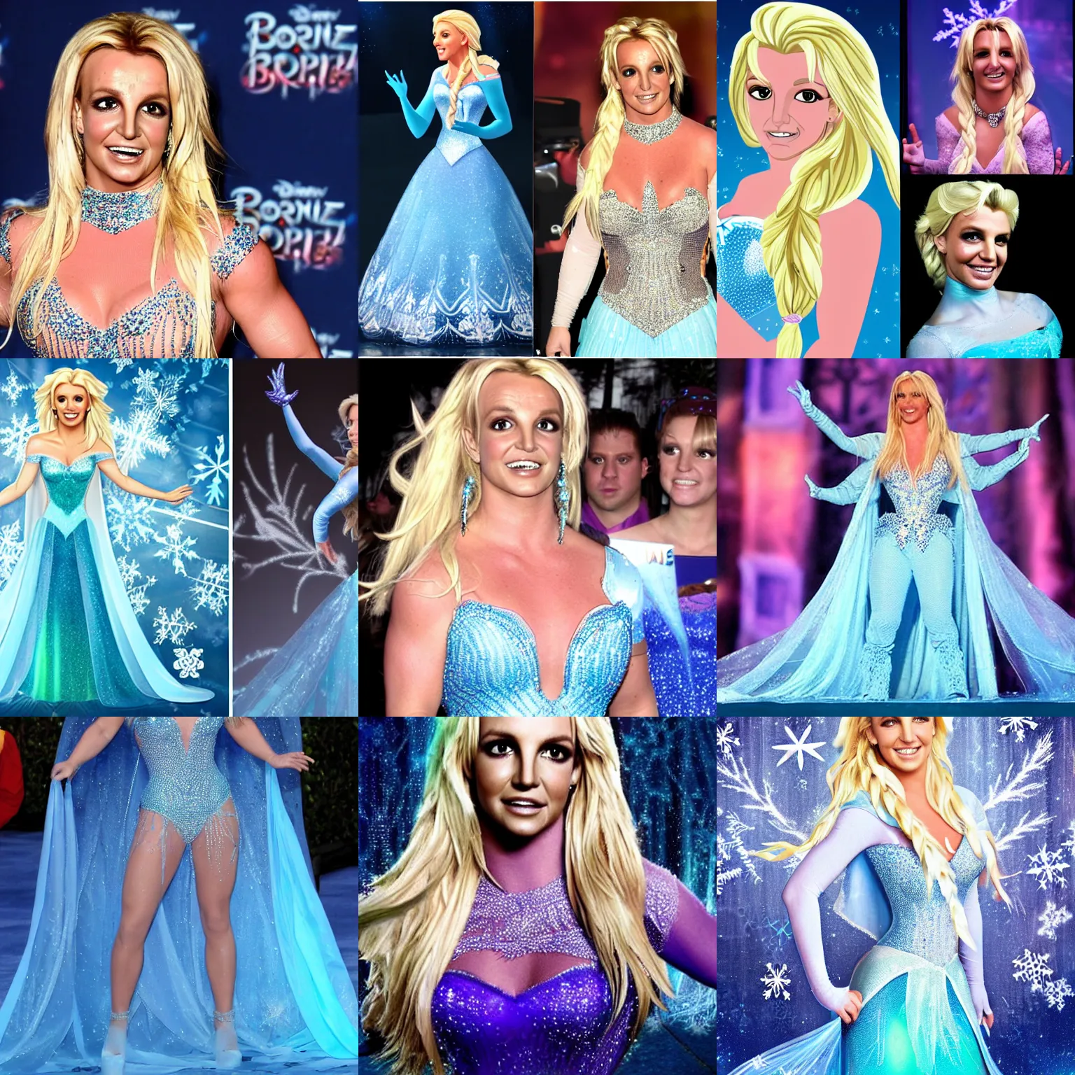 Prompt: Britney Spears as Elsa from Frozen