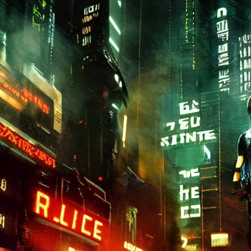 Image similar to a still of from the movie blade runner crossover with the game vectorman