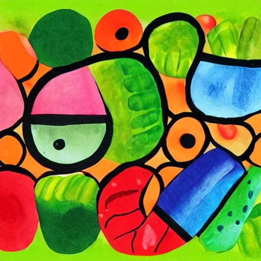 Image similar to Very hungry caterpillar, by Eric Carle