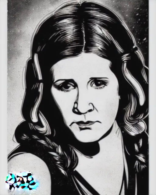 Image similar to carrie fisher in star wars, 1977, digital art, cdx