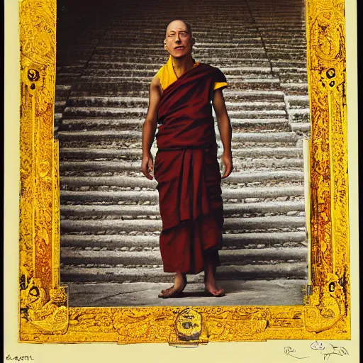Image similar to platon photograph of a levitating tibetan monk