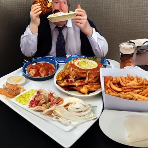 Image similar to obese harrisson ford mukbang