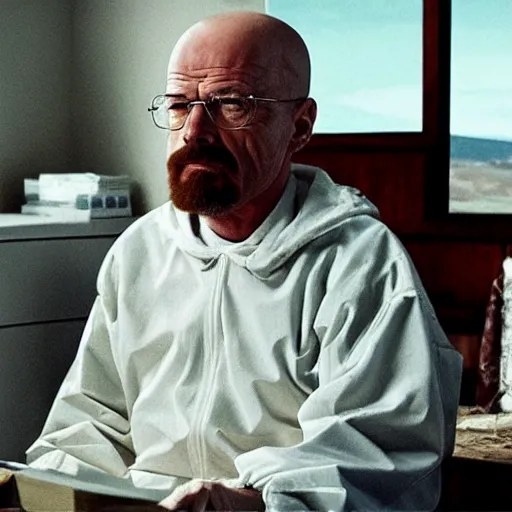 Prompt: a still or walter white in spirited away,