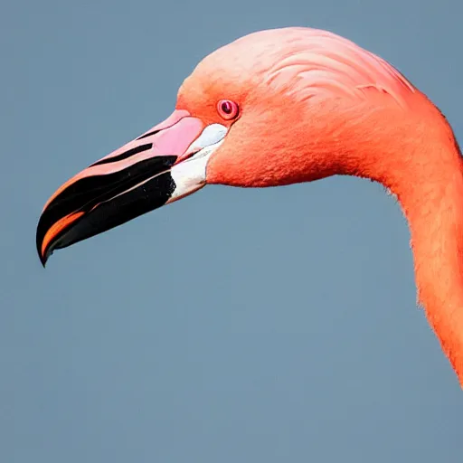 Image similar to wonderful portrait of a flamingo. Lovely feathers. Strapping lad.