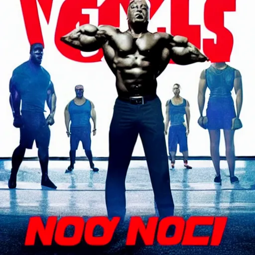 Prompt: movie poster for'nobody got swole ', an action movie starring bob odenkirk with the body of arnold schwarzenegger
