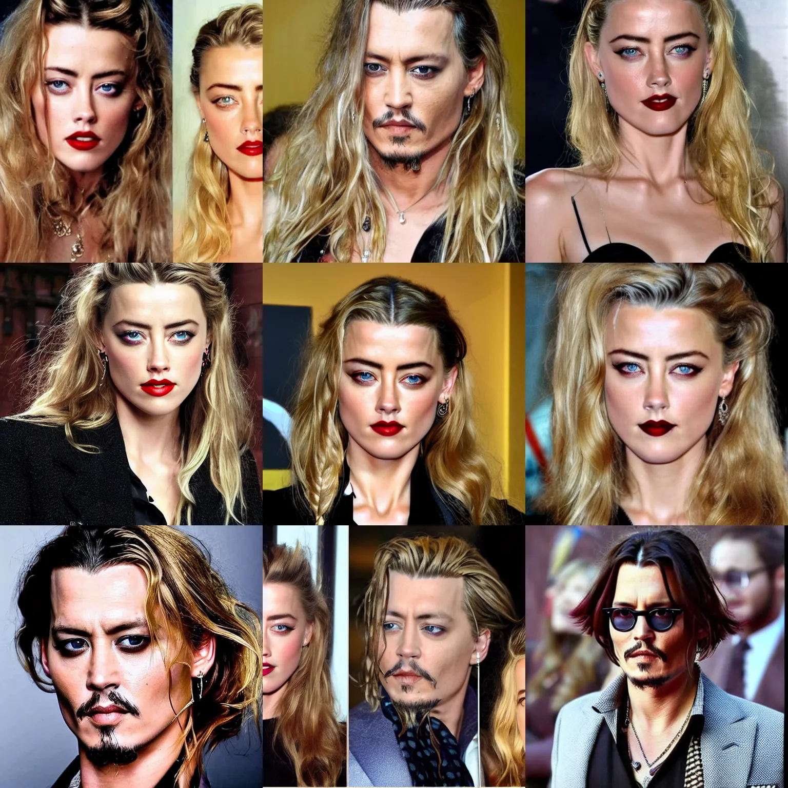Prompt: a person who is a genetic combination of johnny depp and amber heard face