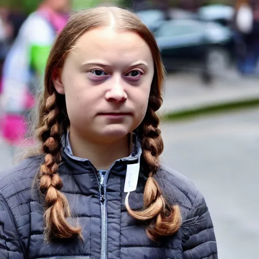 Image similar to greta thunberg is a burger