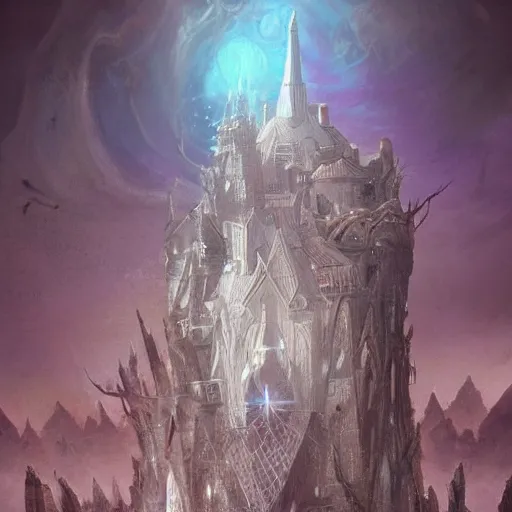 Image similar to a tower on the edge of forever, fantasy art, detailed, cinematic