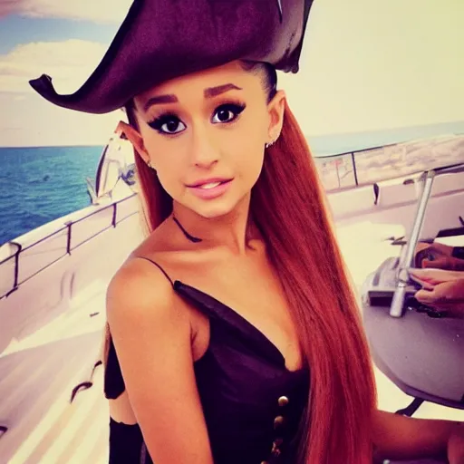 Prompt: ariana grande as a pirate on a hot day