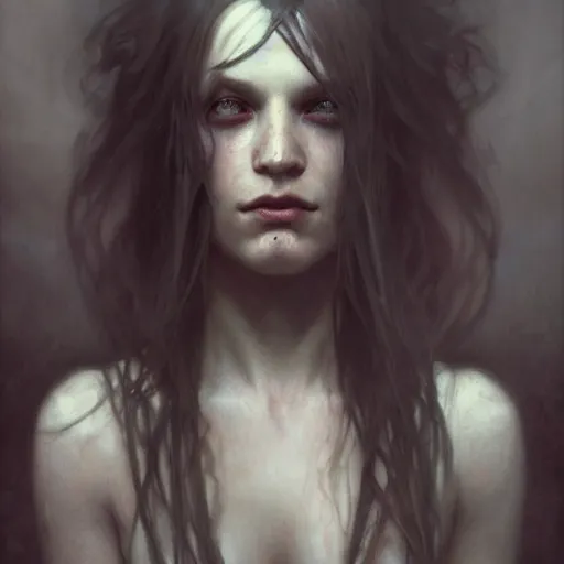 Prompt: dark goth queen, dark fantasy, hyperrealistic portrait, art of elysium by jeremy mann and alphonse mucha, fantasy art, photo realistic, dark, dynamic lighting, artstation, ginger hair, volumetric lighting, very detailed face, 4 k, award winning