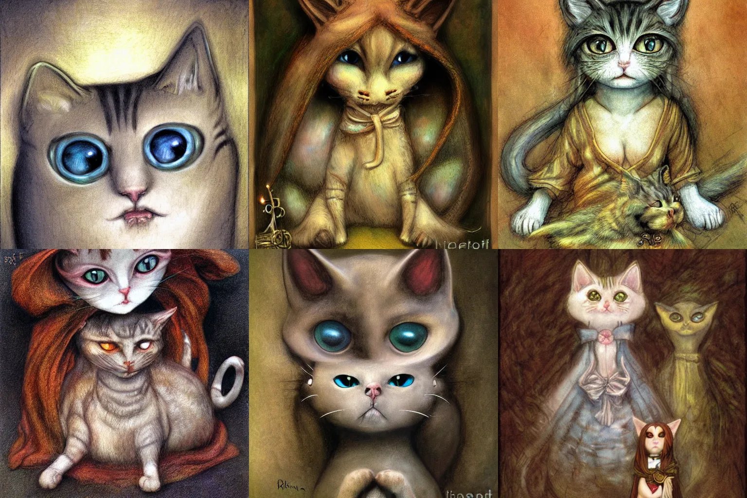 Prompt: cat doll by brian froud, digital art, high resolution