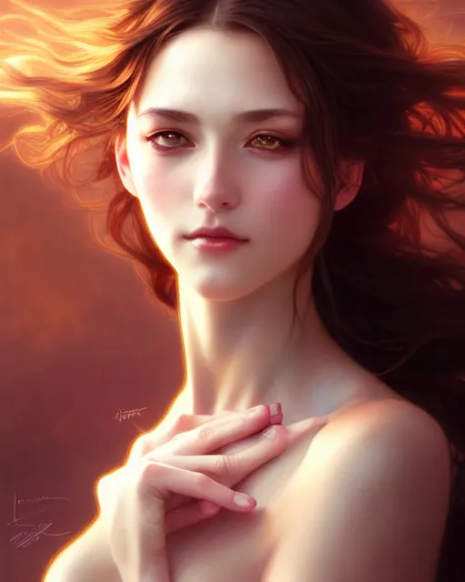 Image similar to beautiful woman, portrait, anime!!, fantasy, ultra detailed, elegant, intricate, dynamic lighting, hyperrealism, digital art, digital painting, artstation, wlop, sharp focus, illustration, art by artgerm and greg rutkowski and alphonse mucha, 8 k