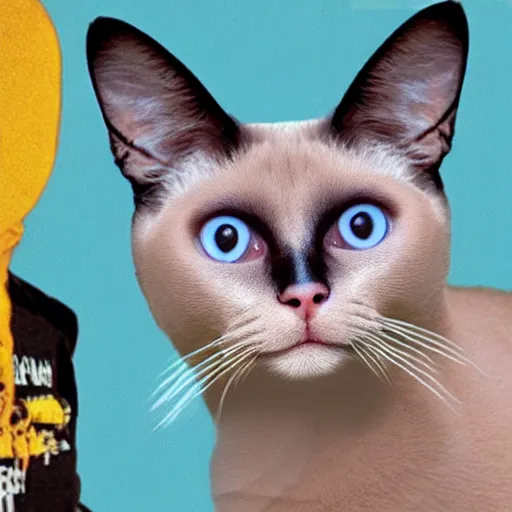 Prompt: siamese cat as a rapper