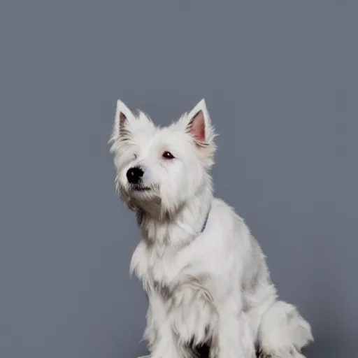 Prompt: silhouette of a westie on a white background