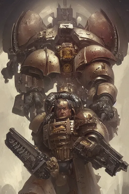 Image similar to beautiful cottagecore warhammer 40k space marine. intricate, elegant. highly detailed, digital painting, artstation, concept art, smooth, sharp, focus, illustration. . art by artgerm and greg rutkowski and alphonse mucha