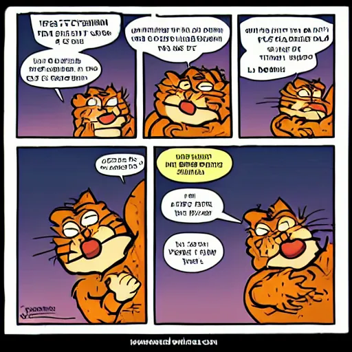 Prompt: Garfield saying time to nuke ohio in a speech bubble