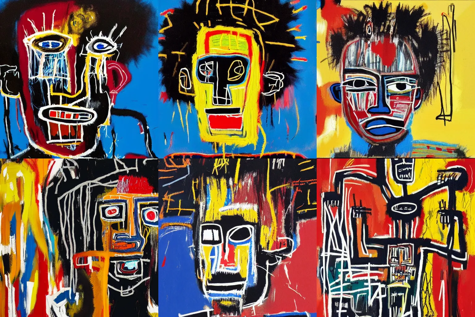 Image similar to extremely highly detailed hi-res majestic painting of an black strong african man by jean-michel basquiat, , 4k insanely detailed and intricate