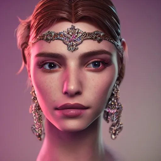 Image similar to wonderful princess of beauty with fair skin, ornate 8 k gorgeous intricate detailed, accent lighting, dramatic light, octane render