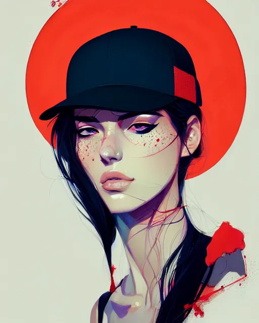 Image similar to a ultradetailed beautiful portrait panting of a stylish woman wearing a snapback, by conrad roset, greg rutkowski and makoto shinkai, trending on artstation