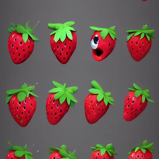 Prompt: adorable strawberry critter trending on artstation