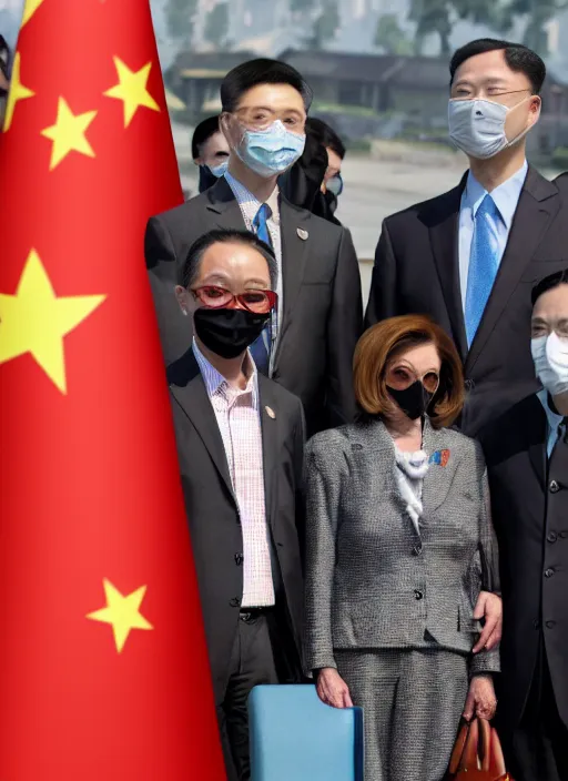 Image similar to Nancy Pelosi visiting china in fallout 4