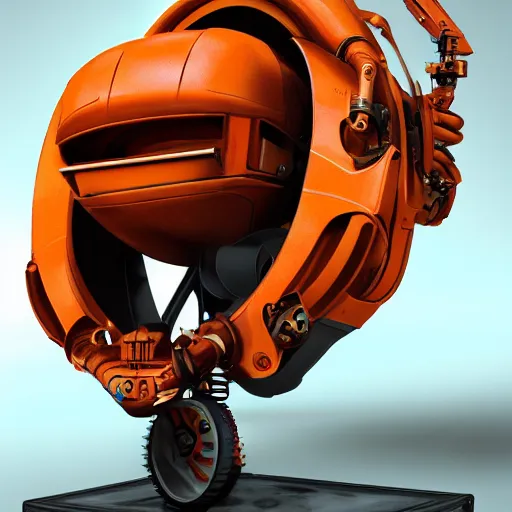 Prompt: unbelievable machine, orange, artstation,highly detailed, ultra realism