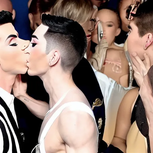 Image similar to james charles gay kiss