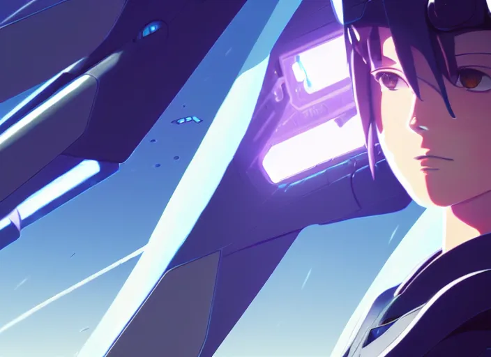 Prompt: portrait of futuristic figther jet, clear sky background, illustration concept art anime key visual trending pixiv fanbox by wlop and greg rutkowski and makoto shinkai and studio ghibli and kyoto animation, dcs worldm heatblur simulations, tomcat geometry, symmetrical, volumetric lighting, transparent black windshield