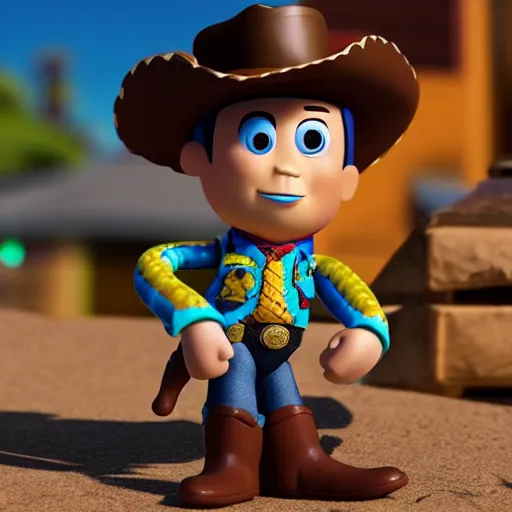 Prompt: a sheriff toy that has a snake in his boot, pixar official, 8 k