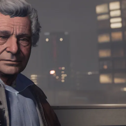 Image similar to peter falk as hank from detroit: become human, 4k screenshot