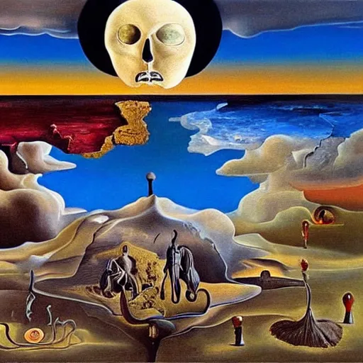 Image similar to the world between death and life, surrealistic extremely detailed painting, by damien gilley and salvador dali