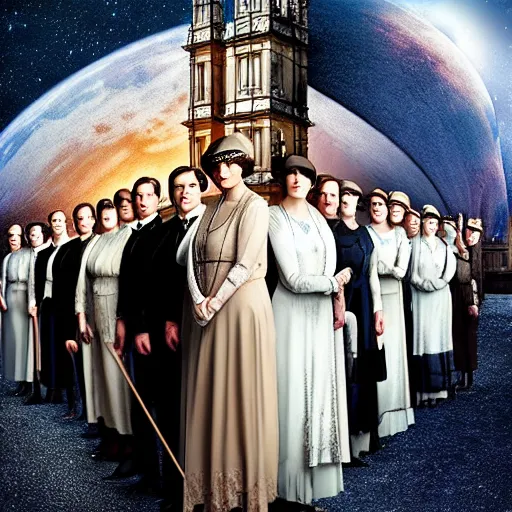 Image similar to downton abbey in space