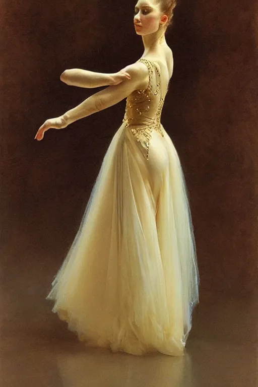 Image similar to portrait of a graceful russian prima ballerina, by donato giancola and berthold woltze.