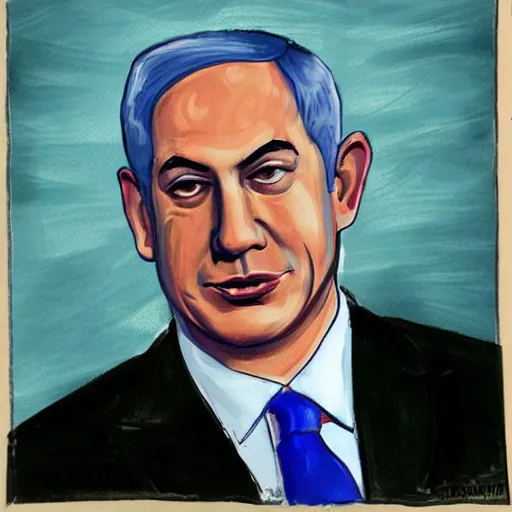 Prompt: a portrait of benjamin netanyahu by pablo picaso