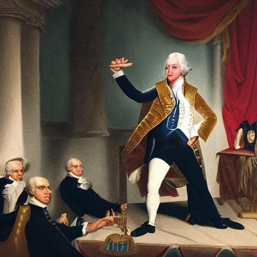Image similar to george washington dabbing on donald trump
