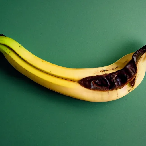 Prompt: perfect crescent banana in abject solitude.