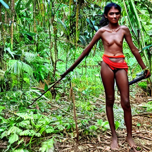 Image similar to sri lankan jungle woman hunter photo