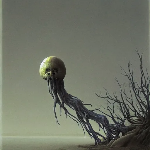 Prompt: shrimp creepy nightmare monster by zdzisław beksinski