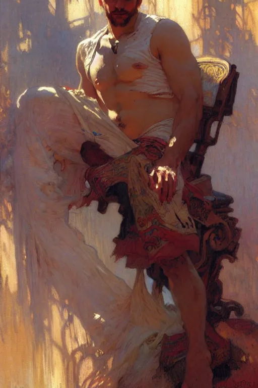 Image similar to attractive man, painting by gaston bussiere, craig mullins, greg rutkowski, alphonse mucha