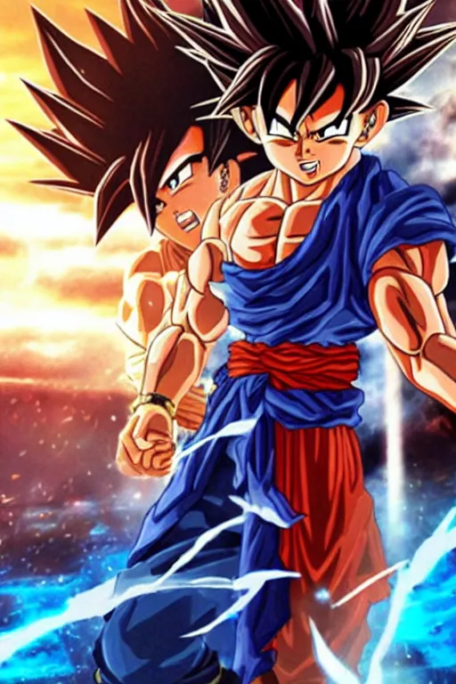 Image similar to Son Goku in Final Fantasy