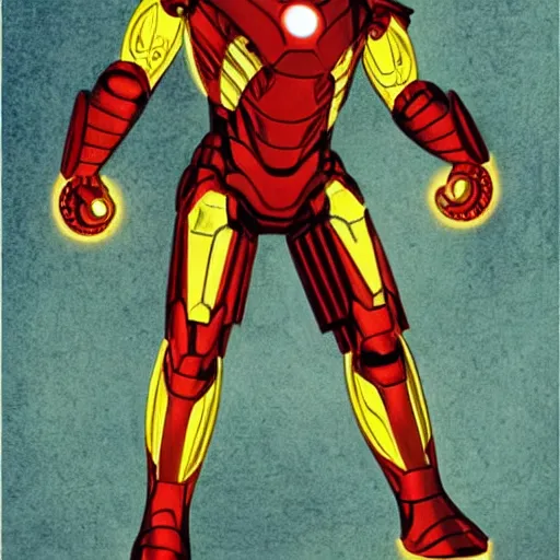 Prompt: iron man, illuminated manuscript!!!!