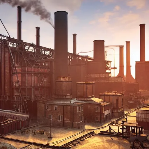 Prompt: factories of the industrial revolution in europe, highly detailed, photorealistic shot, bright studio setting, studio lighting, crisp quality and light reflections, unreal engine 5 quality render