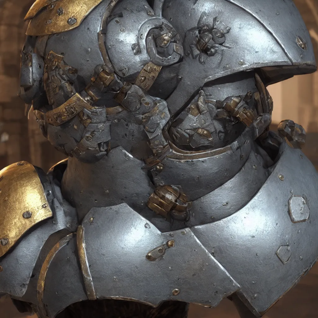 Prompt: medieval space marine helmet, unreal engine, 8 k, ultra realistic, ultra detail