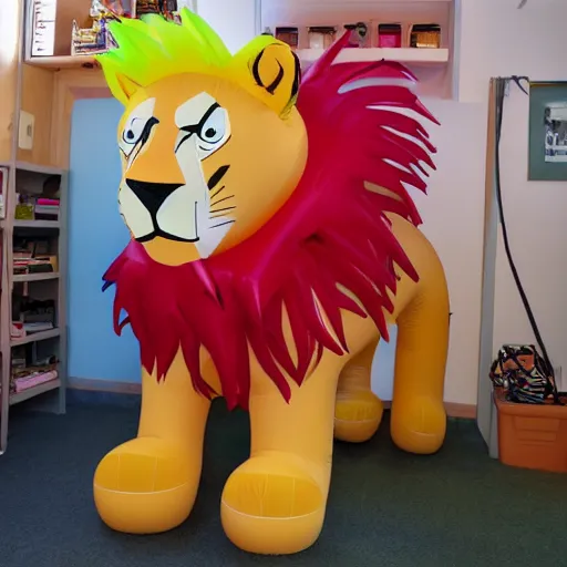 Image similar to Funny inflatable plastic lion to paint with crayon