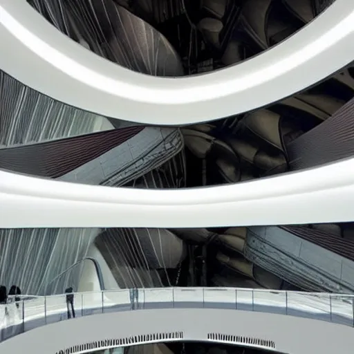 Image similar to stunning beautiful futuristic museum interior by Zaha Hadid, dragonfly wings pattern