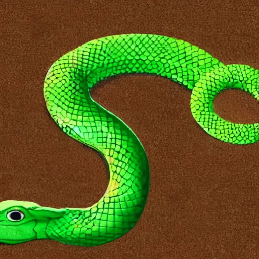 Image similar to a snake shaped like the letter s, a snake standing on its tail